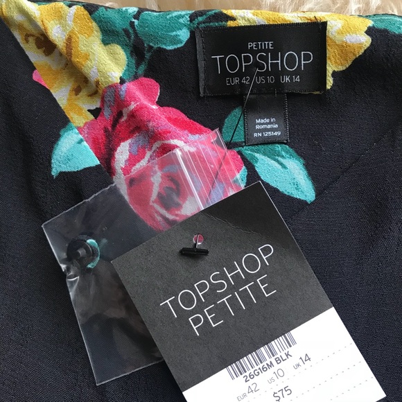 NWT Topshop petite button floral slip dress - Picture 8 of 8